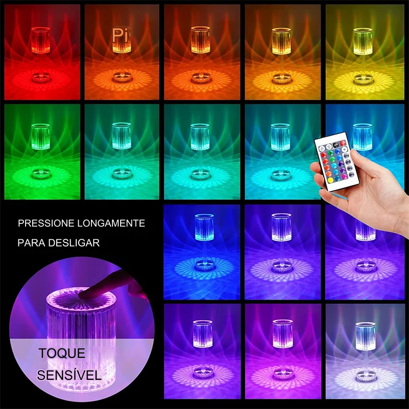 Luminária LED de cristal diamante Decoração