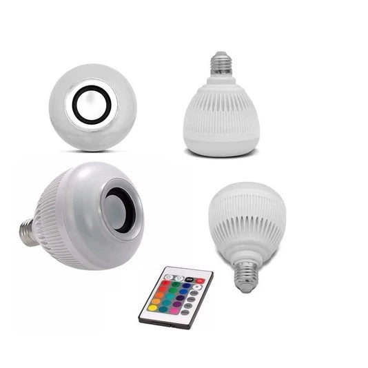 Lampada Bluetooth De Led Caixa De Som C Controle Rgb 12W