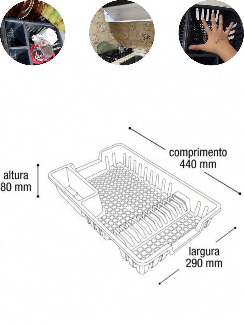 Conjunto Pia Completo Escorredor de Louça + Lixeira de Pia 05 Litros + Porta Detergente