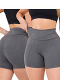 COMPRA 1 E LEVA 2 Shorts Legging Feminino Curto Cintura Alta Academia Esportivo