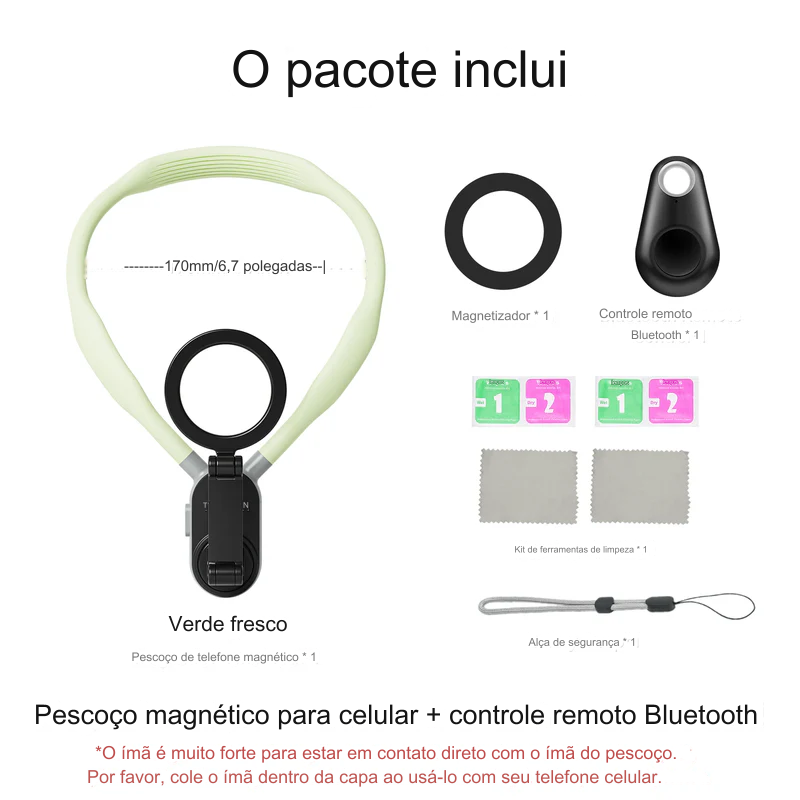 SUPORTE MAGNÉTICO DO PESCOÇO PARA TELEFONES