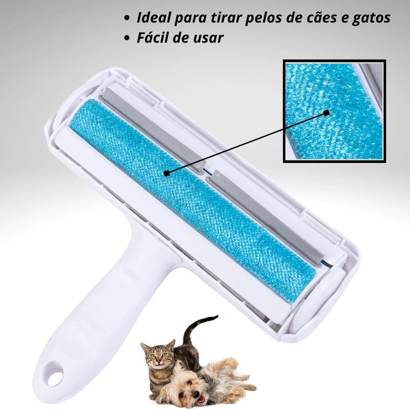 Rolo Removedor Tira Pelos Pet Cães & Gatos Sofá Roupa Carro Ecológico Pratico Gruda