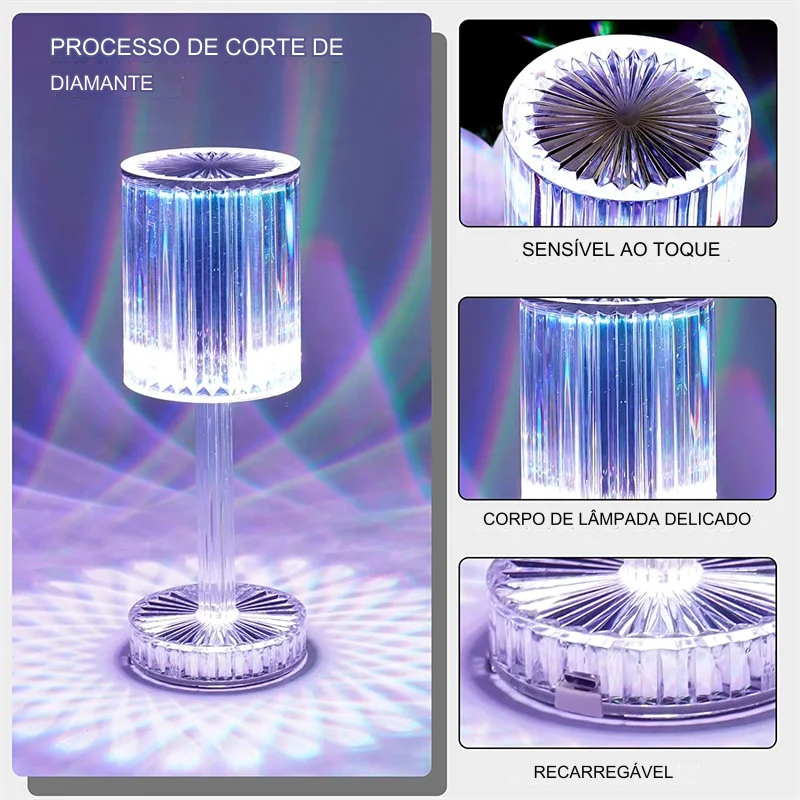 Luminária LED de cristal diamante Decoração