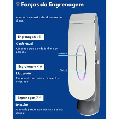 Massageador elétrico do pescoço com pulso, relaxamento muscular, alívio cervical, alívio da dor, 6 modos